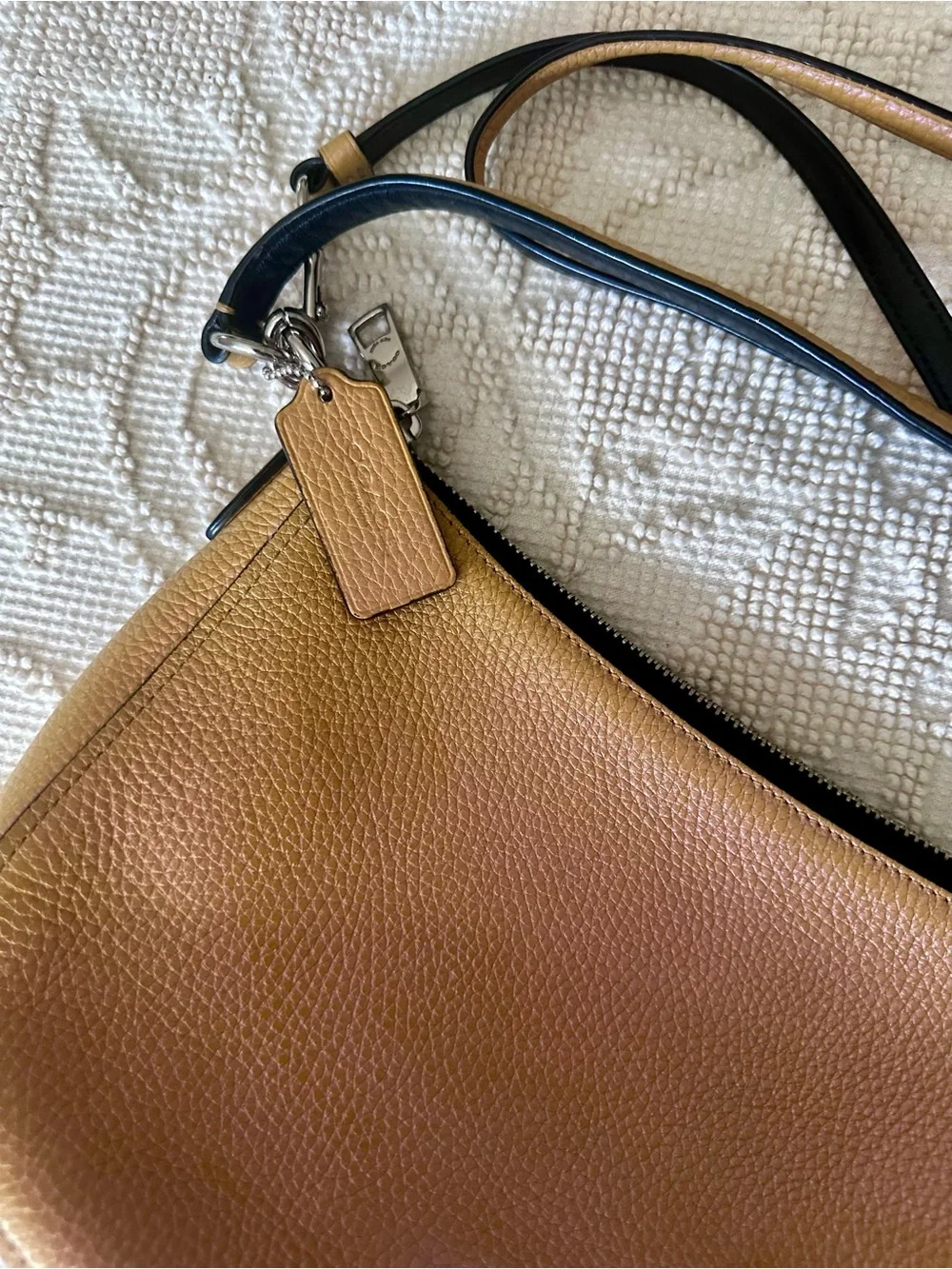 Coach Leather Iredescent Pearlescent Hologram Gold-Pink Chelsea Crossbody Purse - Picture 11 of 16